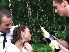 Drunk newlyweds fucking outdoors